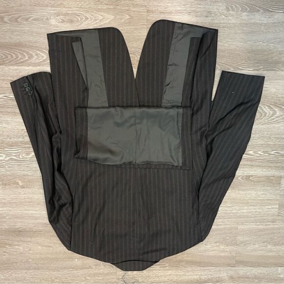 Ermenegildo Zegna Roma Cashmere Wool Black Brown 3-Button Blazer 48R Striped - Picture 4 of 15